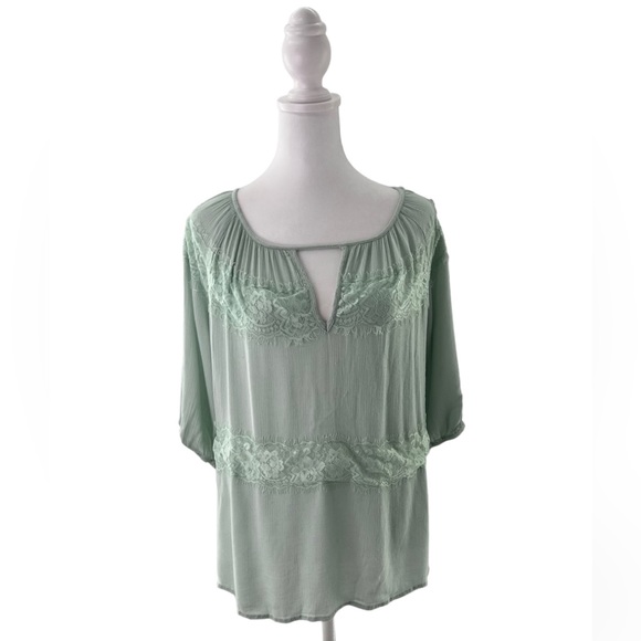 Blu Heaven Muslin Lace Trim Tunic - Picture 2 of 9